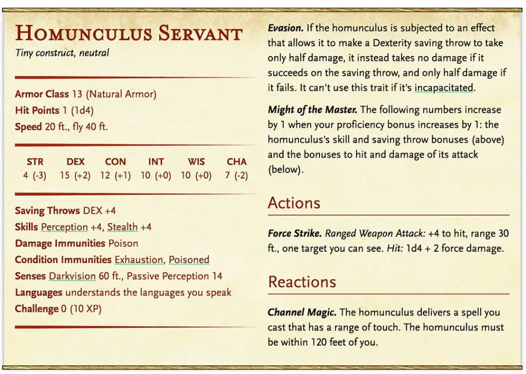 Artificer Homunculus Servant