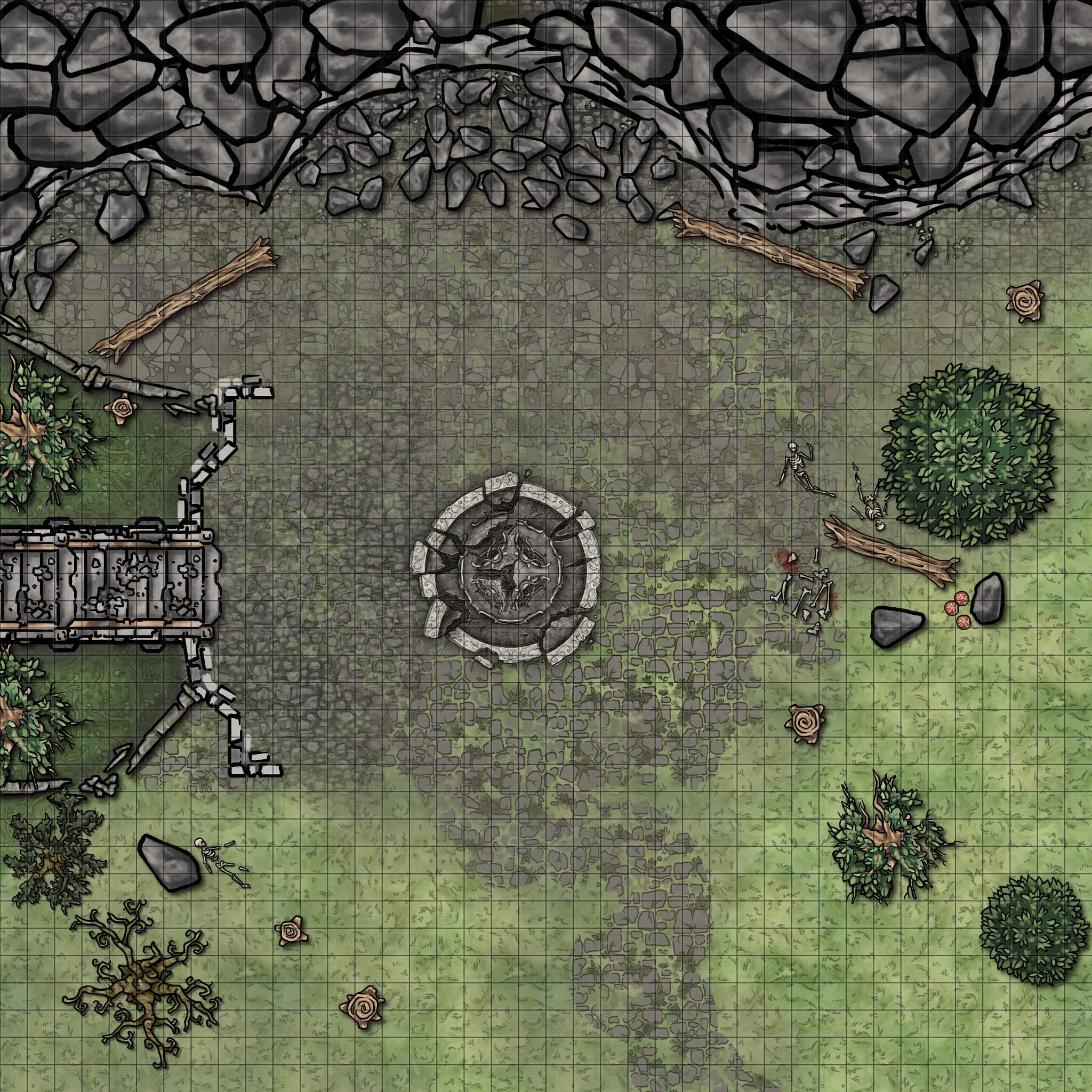 Hillside Elven Castle Ruins Map