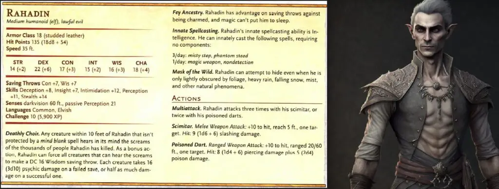 Rahadin statblock as written