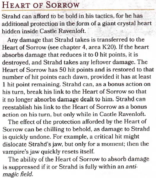 Strahd's Heart of Sorrow as written