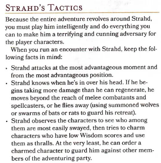 Strahd's Tactics as written